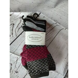 KATHY IRELAND WOMENS SOCKS 5 PAIR LEGWEAR SHOE SIZE 5-10 POLYESTER CHIC NEW